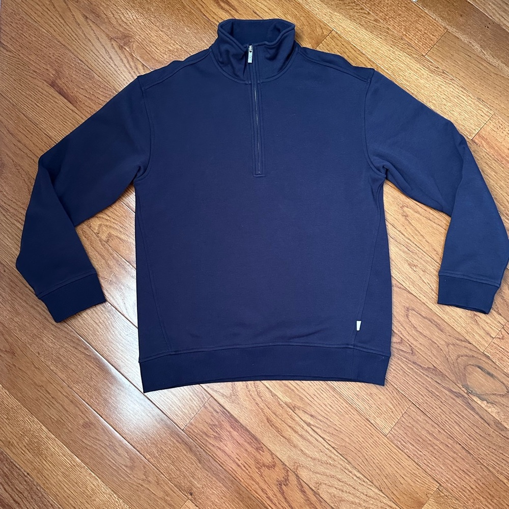 UGG Mens Blue Quarter Zip Long Sleeve Sweater